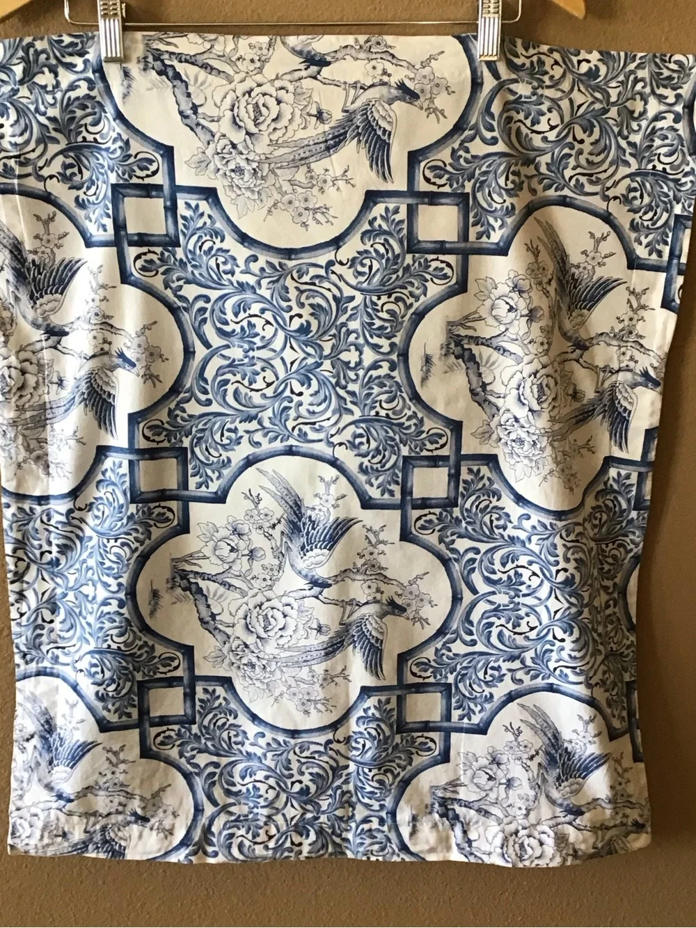 Vintage Ralph Lauren Pheasants Chinoiserie Blue & White Pillow Case - Picture 2 of 6